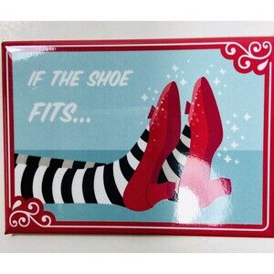 Fridge Fun Refrigerator Magnet Wizard Of Oz  If the Shoe Fits,,,,Red Black White